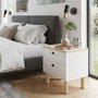 Hanah Home Rayme Mesita de Noche Roble Zafiro y Blanco